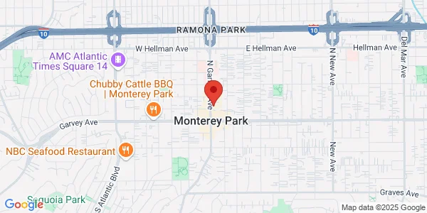 Map of 208 N Garfield Ave Monterey Park, CA 91754