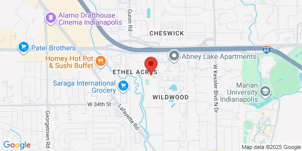 Map of 3630 Guion Rd Indianapolis, IN 46222