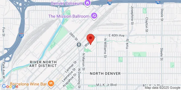 Map of 3825 Lafayette St Denver, CO 80205