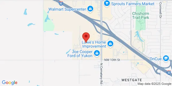 Map of 1607 Professional Cir Yukon, OK 73099
