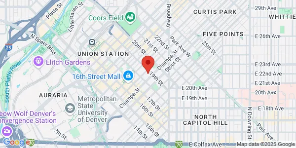 Map of 999 18th St Ste 1300 Denver, CO 80202