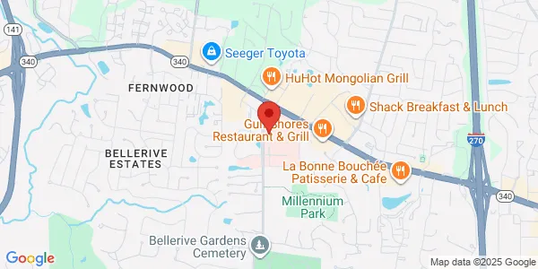 Map of 1044 North Mason Road Suite 110 Creve Coeur, MO 63141