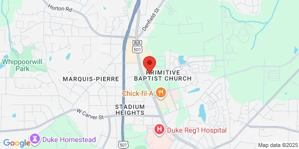 Map of 4020 North Roxboro Street Durham, NC 27704