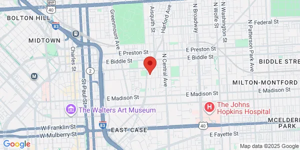 Map of 1000 E Eager St Baltimore, MD 21202