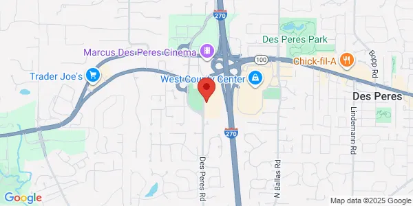 Map of 1010 Old Des Peres Rd Des Peres, MO 63131