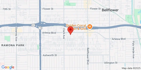 Map of 9500 Artesia Blvd Bellflower, CA 90706