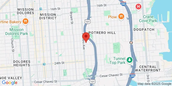 Map of 995 Potrero Ave San Francisco, CA 94110
