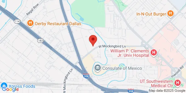 Map of 1341 W Mockingbird Ln Ste 200E Dallas, TX 75247