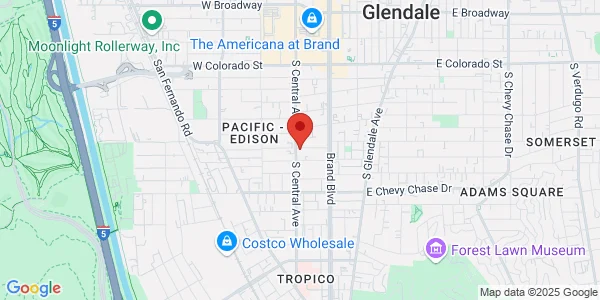 Map of 800 S Central Ave Ste 100B Glendale, CA 91204