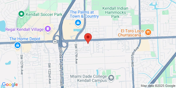 Map of 11410 North Kendall Dr Miami, FL 33176