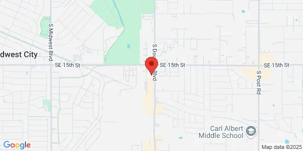 Map of 1701 S Douglas Blvd Midwest City, OK 73130