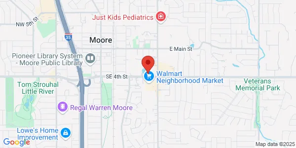 Map of 551 SE 4th St Moore, OK 73160
