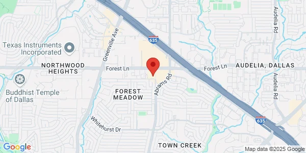 Map of 9304 Forest Ln Ste S-125 Dallas, TX 75243
