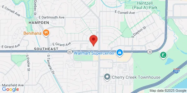Map of 8801 East Hampden Ave Ste 100 Denver, CO 80231