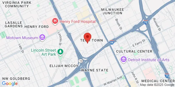 Map of 1 Ford Pl Detroit, MI 48202