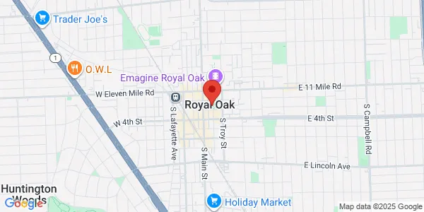 Map of 110 E 2nd St Royal Oak, MI 48067