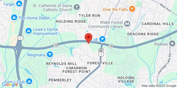 Map of 620 Dr Calvin Jones Hwy Ste 212 Wake Forest, NC 27587