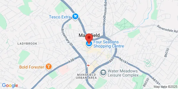 Map of 39 West Gate Mansfield NG18 1RX United Kingdom