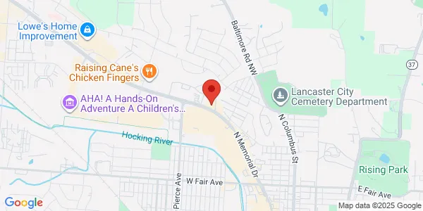 Map of 1612 N Memorial Dr Lancaster, OH 43130