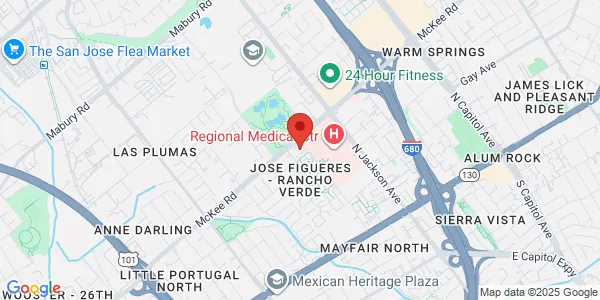 Map of 2112 McKee Rd San Jose, CA 95116