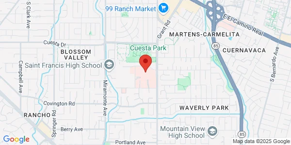 Map of 2500 Grant Rd Fl 1 Mountain View, CA 94040