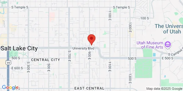 Map of 389 South 900 East Salt Lake City, UT 84102