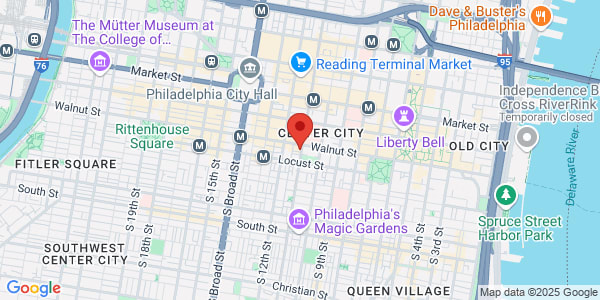 Map of 1100 Walnut St Fl 3 Thomas Jefferson University Hospitals Philadelphia, PA 19107