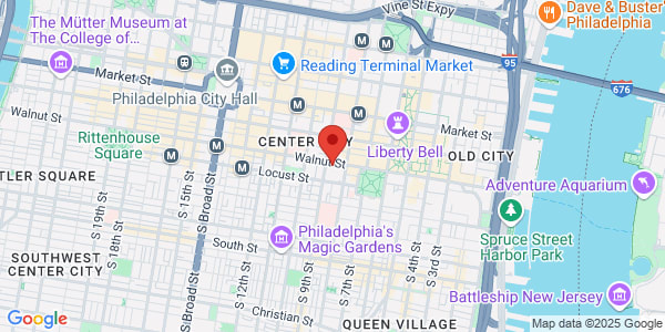 Map of 850 Walnut St Philadelphia, PA 19107