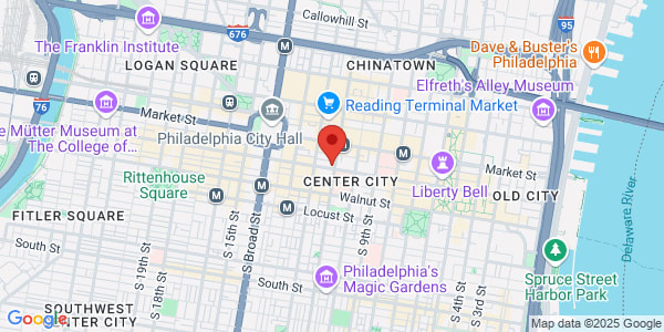 Map of 1101 Chestnut St Fl 4 Philadelphia, PA 19107