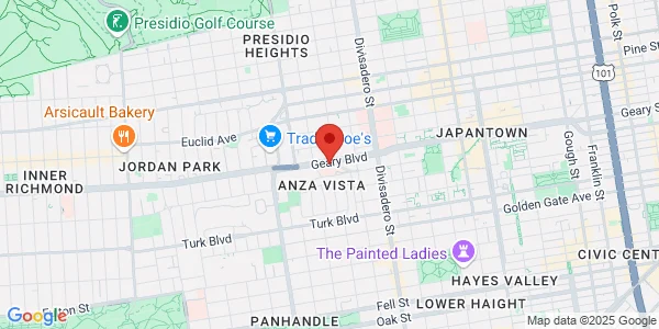 Map of 2425 Geary Blvd San Francisco, CA 94115