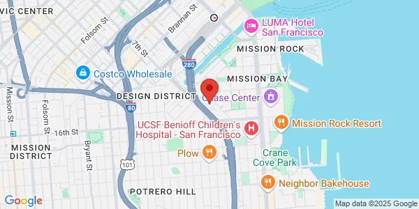 Map of 1600 Owens St San Francisco, CA 94158