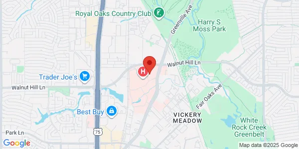 Map of 8220 Walnut Hill Ln Ste 503 Dallas, TX 75231