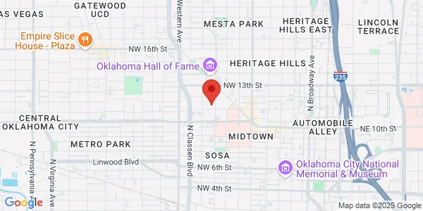 Map of 1211 N Shartel Ave Ste 202 Oklahoma City, OK 73103