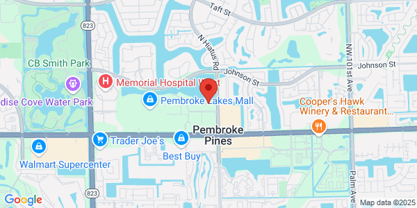 Map of 500 N Hiatus Rd Ste 201 Pembroke Pines, FL 33026