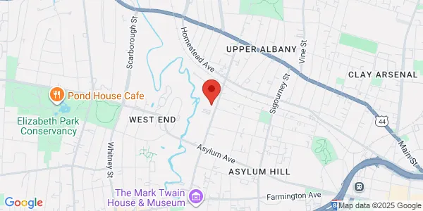 Map of 129 Woodland St Hartford, CT 06105