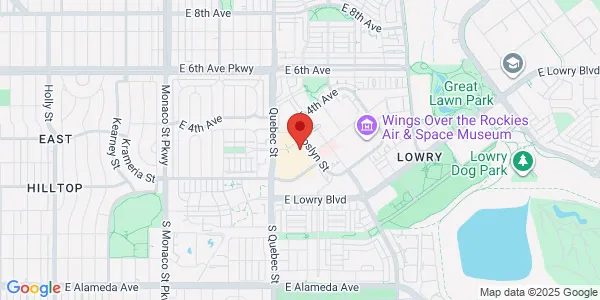 Map of 200 Quebec St Bldg 600 Suite A209 Denver, CO 80230