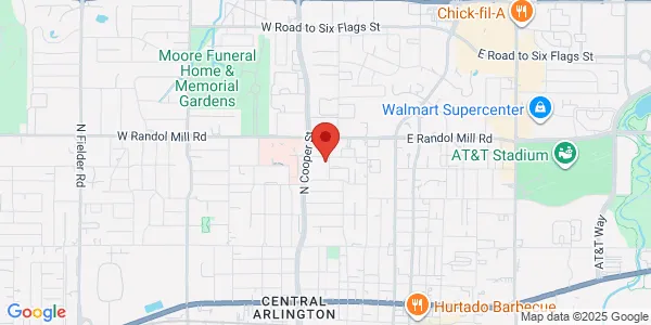 Map of 971 N Cooper St Arlington, TX 76011