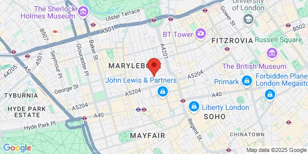 Map of 27 Harley Street London W1G 9QP United Kingdom