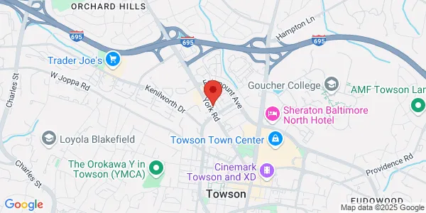 Map of 903-1/2 York Rd Towson, MD 21204