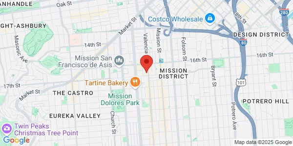 Map of 580 Valencia St San Francisco, CA 94110