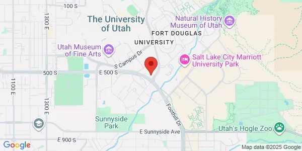 Map of 555 S Foothill Blvd University of Utah Salt Lake City, UT 84112
