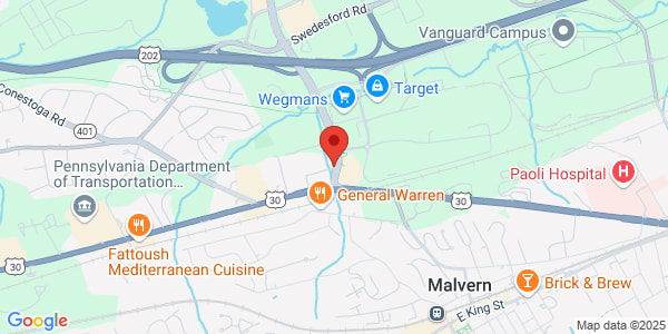 Map of 22 Morehall Rd Malvern, PA 19355
