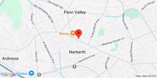 Map of 915 Montgomery Ave Fl 4 Narberth, PA 19072