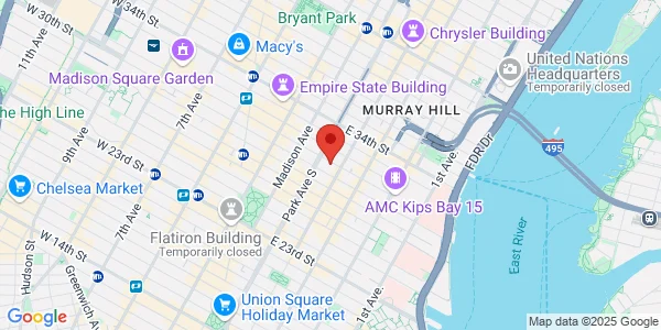 Map of 116 E 31st St Ground Floor New York, NY 10016