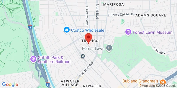 Map of 222 W Eulalia St Glendale, CA 91204