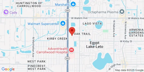 Map of 7821 N Dale Mabry Hwy Suite 102 Tampa, FL 33614