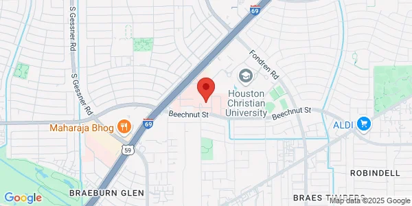 Map of 7600 Beechnut 1st floor pavilion Houston, TX 77074