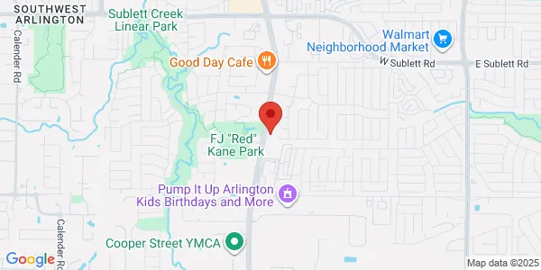Map of 6507 S Cooper St Ste 105 Arlington, TX 76001