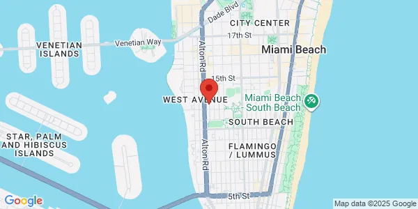 Map of 1329 Alton Rd Miami Beach, FL 33139