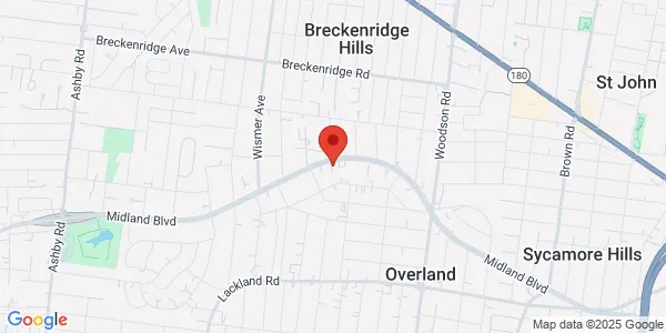 Map of 9628 Midland Blvd Saint Louis, MO 63114